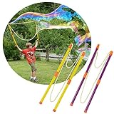 juegos gigantes de acero Amplia gama de aplicaciones: Divertida varita gigante de burbujas adecuada para regalos navideños, fiestas de cumpleaños, juguetes para exteriores, juguetes de jardín y juegos de jardín. Además, los profesores también pueden usar esta varita de burbuja para experimentos científicos.