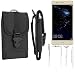 Produktbild Gürteltasche / Holster für Huawei P10 lite Dual-SIM, schwarz + Kopfhörer| extrem robuste Handyhülle Smarpthone Schutz Tasche Hülle outdoor / camping case - K-S-Trade(TM)