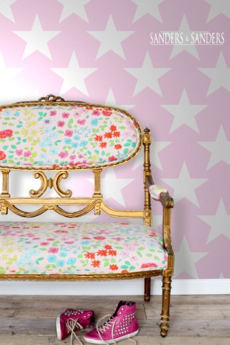 Sanders & Sanders Vliestapete Stern Rosa 935255