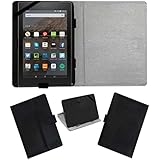 ACM Leather Flip Flap Case with Cover Stand for Amazon Fire Hd 8 Tablet (Black)