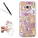 Produktbild Galaxy S8 Hülle,Galaxy S8 Transparent Hülle,Leeook Kreativ Schön Cartoon Braun Bär Biene Schmetterling Painted Entwurf Ultra Dünn Schlank Weich TPU Rubber Schutzhülle Transparent Handyhülle Crystal Clear Silikon Durchsichtig TPU Bumper Case Cover für Samsung Galaxy S8 + 1 x Schwarze Eingabestift-Brown Bear Bee Butterfly