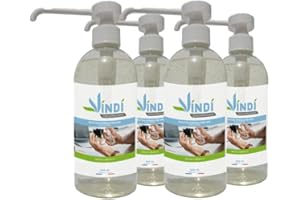 Vindi Désinfectant solution hydroalcoolique - Lot de 4 flacons pompe de 500ml - Fabrication Française - 76% d'alcool - Désinfection des mains et des surfaces