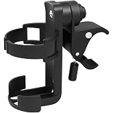 DailyTech Bebek Arabası ve Bisiklet i&ccedil;in Bardak Tutucu, 25-50mm Ayarlanabilir, Siyah, Biberon ve Şişe Tutacağı