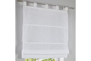 Kutti Tenda a pacchetto Metis passanti 100% puro lino colore bianco 45 * 140 cm
