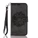 Produktbild Lonchee Google Pixel Wallet Tasche Brieftasche Schutzhülle ,Mandala Blumenmuster geprägt Muster Design Hochwertige PU Leder Folio Tasche Case Hülle im Bookstyle mit Standfunktion Kredit Kartenfächer (schwarz)