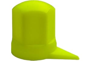 MelTruck Tapones para tuercas de rueda con indicador de posición, diámetro de 32 mm, protección para tornillos de camiones (60, amarillo neón, altura - 54,5 mm)