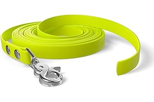 SNOOT 5m Schleppleine, Hundeleine, 1 Karabiner, Neon-Gelb, sehr stabil, schmutz- und wasserabweisend