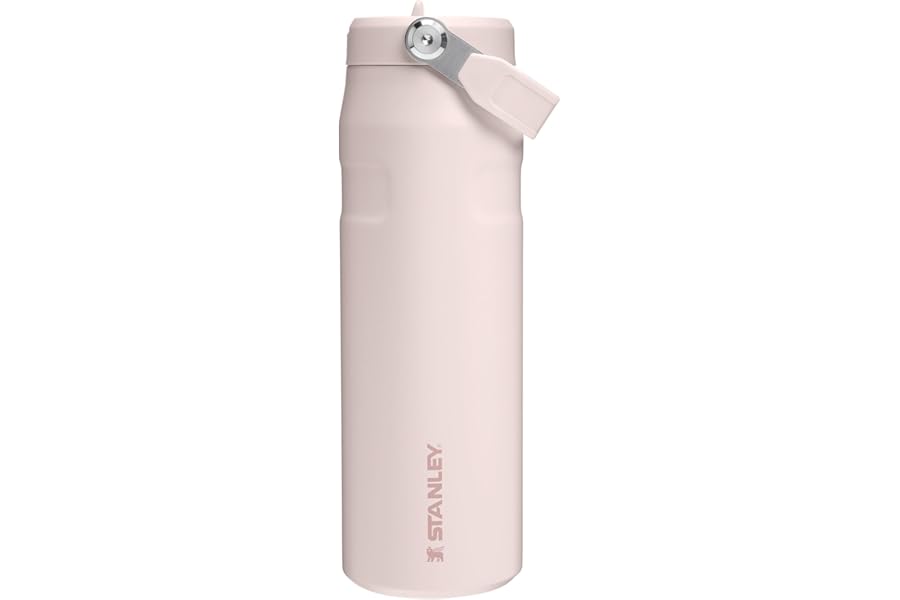 Stanley 1913 Flip Straw Sports Water Bottle with Straw 0.7L - 10 Hours Cold - 3 Days Iced - Stainless Steel - BPA Free - Leak Resistant - Fits in Cup Holder - Dishwasher Safe - Rose Quartz