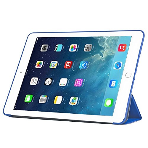 Khomo iPad Air 2 Hülle Case Dunkelblau Gehäuse mit doppelten Schutz ultra dünn und leicht, Smart Cover – Italic Dark Blue - 2