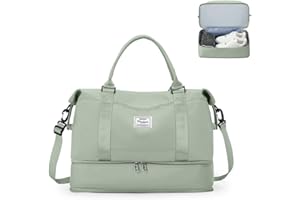 HPLQQ for Ryanair Airlines Underseat Cabin Bag 40X20X25 Weekend Overnight Bags for Women Carry on Bag Holdall Travel Duffel Bag Sport Duffel Bag with Wet Bag Gym Tote Bag Mum Hospital Bag,F13-White Green