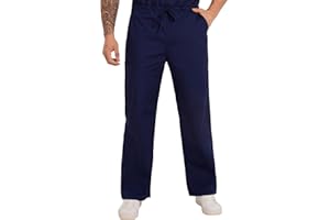 JONATHAN UNIFORM Medical Scrub Pant with 4 Pockets, Adjustable Scrub Trousers with Stright Leg for Beauty, Nurse, Carer, Massage