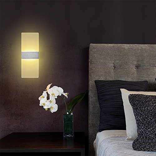 2 Stücke Wandleuchte LED Innen 12W Wandlampe Acryl Wandbeleuchtung