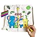 Produktbild Coloring Heroes Kinder Turnbeutel zum selber bemalen inkl. 5 Stifte 34x34cm Farbe: Natur (Zoo-Tiere)
