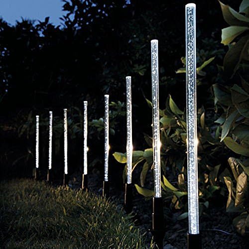 [Pack of 8]Rainyblue LED CRYSTAL BUBBLE SOLAR POWERED RECHARGEABLE LAMPS GARDEN LIGHTS BORDER