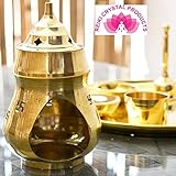 Reiki Crystal Products Vastu/Feng Shui Brass Aroma Incense Burner Camphor Lamp Aroma Lamp Oil Diffuser Oil Burner with Diya