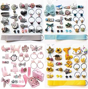 Ash & Roh - Baby Girls Hair Clips, Bows Barrettes Grosgrain Ribbon Elastic Clip Hair Accessories for Toddlers Gifts Box (24 PCS SUITCASE)