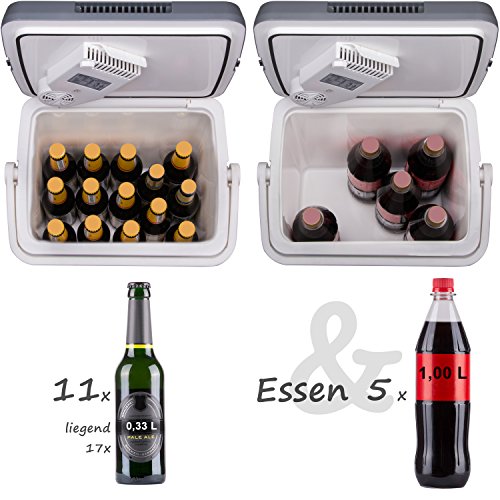 TZS First Austria - 20 Liter Kühlbox, zum Warmhalten und Kühlen, thermo-Elektrische Kühlbox 12 Volt und 230 Volt, Mini-Kühlschrank | Höhe: 42 cm | für Auto, Boot und Camping | EEK A++ mit ECO Modus - 6