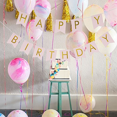 Veewon ALLES GUTE ZUM GEBURTSTAG Girlande Ammer Fahne Geburtstagsfeierbevorzugung Flagge Fahnen Dekoration Hängen - 4