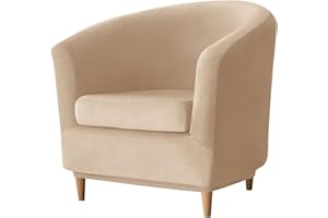 MOISMK Velluto Copripoltrona Chesterfield 1/2 Pezzi,1 Posto Elasticizzato Fodere Copripoltrona, Fodera Poltrona Club Tullsta per Bar Soggiorno Camera da Letto Reception ( Color : #6 , Size : 2-piece set )