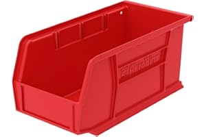 Akro-Mils 30230 Plastic Storage Stacking Hanging Akro Bin, 11-Inch by 5-Inch by 5-Inch, Red, Case of 12