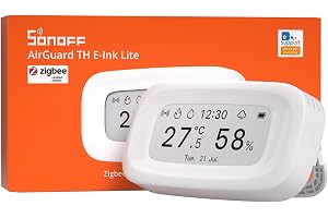 SONOFF Zigbee Termometer Hygrometer SNZB-02UL med 2,9" E-Ink-skärm | Inomhussensor för temperatur och luftfuktighet med aviseringar och fjärrövervakning för sovrum, vinkällare och växthus