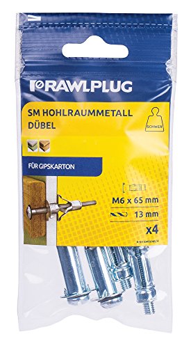 Preisvergleich Produktbild RAWLPLUG SM Hohlraummetalldübel 6x65, 4 Stück, R-S4-SM06065 / 4
