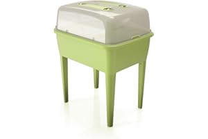 Prosperplast Jardinera Alta con Tapa de policarbonato, para Proteger Tus Plantas L Respana Planter Set de plástico en Color Lima, 96,3 (Alto) x 77 (Ancho) x 58 (Profundo) cms