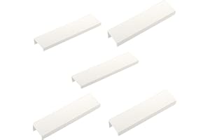 Set de 5 x Poignées de Meuble Blankett Jane 150 mm Blanc Ral 9003 Poignée Profilée Poignées Fixation Arrière Poignée pour Placard de Sotech