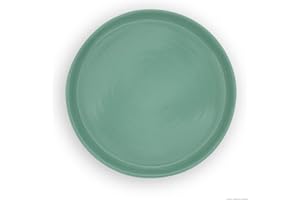 K&K Keramik Unterschale/Untersetzer rund witterungsbeständig Außen Ø23 cm, Innen Ø19 cm robust, dickwandig für Blumentopf Pflanzkübel Vogeltränke Farbe: grün-geflammt (hellgrün)