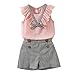Produktbild BURFLY Disney Baby Kleinkind Mädchen Bogen Set Design, Baby Chiffon Weste + Plaid Shorts zweiteiliges Set auf der Suche nach Kindern | Größe