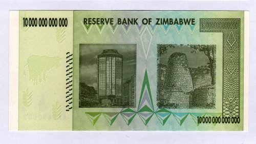 Zimbabwe 10 trilliones sindicalista Bill dinero inflaci  n r  cord billetes de moneda
