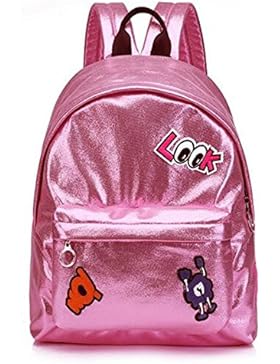 OURBAG Damen Mädchen Laser Rucksack Persönlichkeit Mode Handtasche Büchertasche für Schule Reise
