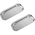 MissZM Stainless Steel Tray lab Indutrial - , Used for Instrument Supplies Storage in Operating room Lab Industrial Factory Kitchen, Anti-Corrosion Durable Rustless(2 Trays)