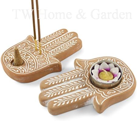 Hamsa Hand incense holder cone holder tea light holder hand shaped gift set