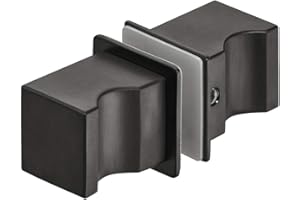 Gedotec Edelstahl Duschtür-Knopf schwarz Glas-Türgriff eckig für Duschtüren - H10181 | Duschkabinen-Knauf zum Schrauben | Knopf-Griff quadratisch 35 x 25 mm | 1 Paar - Design Türknopf für Glastüren