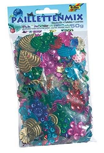 Folia 2509 - Pailletten und Streudekomix, verschiedene Formen, 50 g, sortiert, bunt