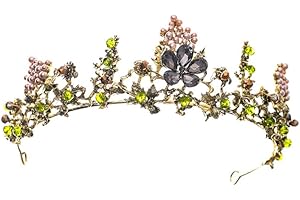 Lurrose Bridal Tiara Crown Rhinestone Hair Accessories for Women Girls Wedding Party Prom Photography Prop Vintage Baroque Style