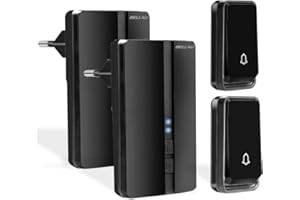 ‎BELL4U Bell4U Wireless Doorbell Set with 2 Plug-in Receivers and 2 Transmitters - Wireless, Battery-Free & Waterproof - 200 m Range - Outdoor Front Doorbell, 51 Melodies, 4 Volume Levels