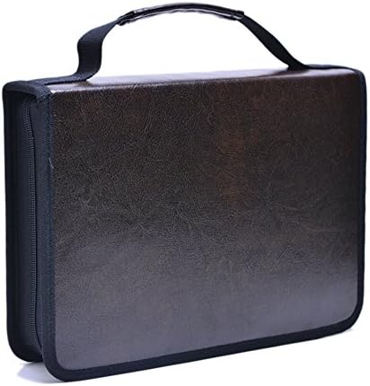 120 Slots Colored Pencil Organizer, Deluxe PU Leather Pencil Case Holder (Brown)