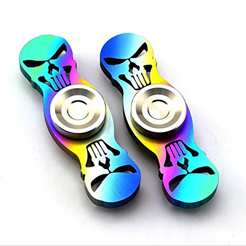 2 To 5 Minutes Skull New Version Special Shaped Fidget Hand Spinner ADHD Anti Stress Fingers Titanium Alloy Rainbow Color