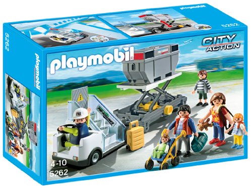 Playmobil - Escaleras de avión con pasajeros y mercancías (5262)