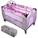 Baby Bed Travel Cot (Pink) Portable Child Furniture with Toys 0-36 months