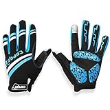 Guanti Ciclismo con Gel Inserti MTB Bici Compatibile Touch Screen Nero/Blu