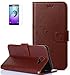 Produktbild ISENPENK Samsung Galaxy A510 A5 2016 Duos Hülle Leder Original Flip Bookstyle Cover Wasserdicht Shockproof Protection Case,Schmetterling Muster Inneren Gedruckten Pattern PU Ledertasche mit Intern Bequem Karte Schlitz,Anti-Sturz Stoßfest Abdeckung Entwurf Stoßdämpfend Triangle Hemming mit Stand funktion Brieftasche für Samsung Galaxy A5 2016/A510 für Samsung Galaxy A5 2016/A510 5.2Zoll-[braun]+Panzerglas Folie Displayfoile Displayschutzfolie