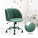 Fanilife Secrétaire Ofﬁce Chaise en Velours en métal Hauteur réglable roulettes pivotantes Chaise de Bureau