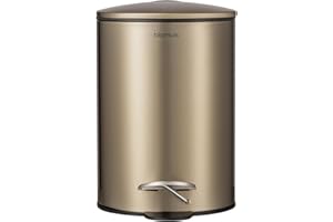 Blomus Treteimer -TUBO- 3 Liter | Farbe Brass | Ø17 x 24,5 cm | Abfalleimer aus Edelstahl | Mülleimer mit herausnehmbaren Inneneimer