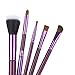 Abody 12pcs Makeup Brush Set Cosmetic Brush Kit Wooden Makeup Tool with Cup Leather Holder Case (Purple)