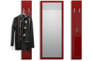 Vladon Garderobenset Garderobe Spot, Made in Germany, in Bordeaux Hochglanz