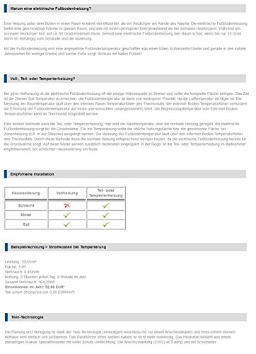 VILSTEIN© Elektrische Fußbodenheizung (1,5m² – 3m lang / 0,5m breit) Elektro Fußboden-Heizmatte 150W/m² für Fliesen-boden Fußboden-Heizsystem Elektrisch inkl. Thermostat TWIN Technologie Komplett-Set - 5