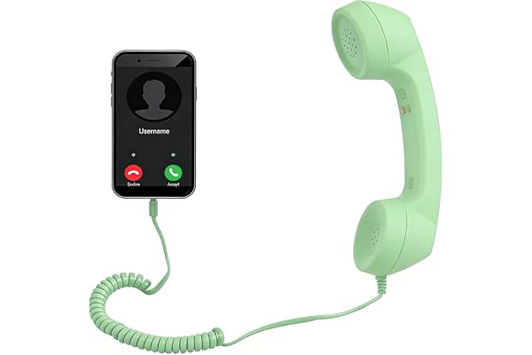 3,5 Mm Telefonlur, Vintage Mobiltelefonmottagare Mikrofonhögtalare, med 3,5 Mm Till USB C-adapter, Retrotelefon för